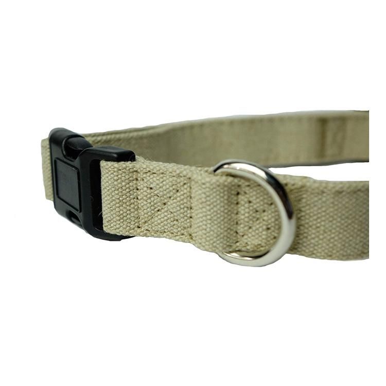 Durable Premium Hemp Organic Dog Collar Adjustable Quickly Release Plastic Buckle Pet Dog Cat Collar