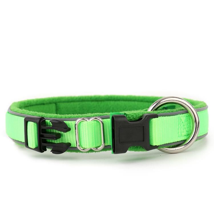 Premium Heavy Duty Soft Reflective Nylon Fleece Webbing Padded Buckle Tactical Training Luxury Pet Dog Collar
