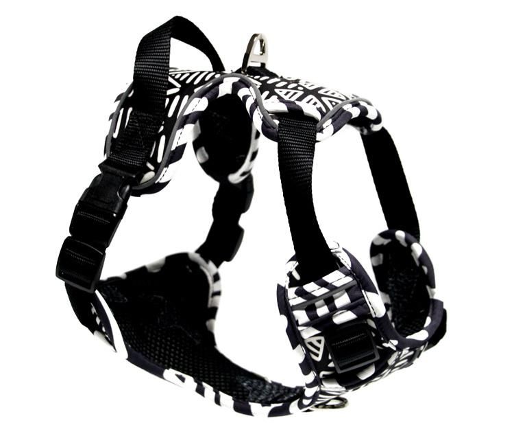 No Pull Adjustable Service Mesh Reflective Print Dog Harness