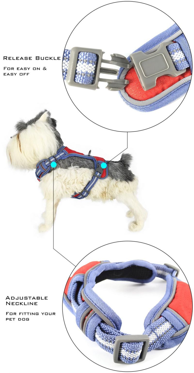 Dog Harness Breathable Safe Adjustable Lightweight Reflective Portable Outdoor Wholesale Pet Products