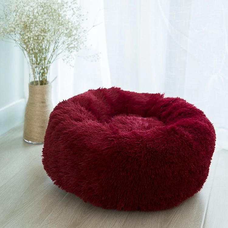 Pet Dog Bed Comfortable Donut Round Dog Kennel Ultra Soft Washable Dog and Cat Cushion Bed Winter Warm Doghouse Dropshipping