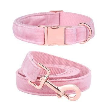 Super Comfortable Customzied Velvet Dog Collar and Dog Leash