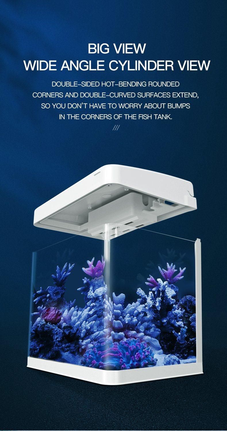 Yee Fish Tank Living Room Ecological Water-Free Goldfish Tank Small Mini Glass Aquarium