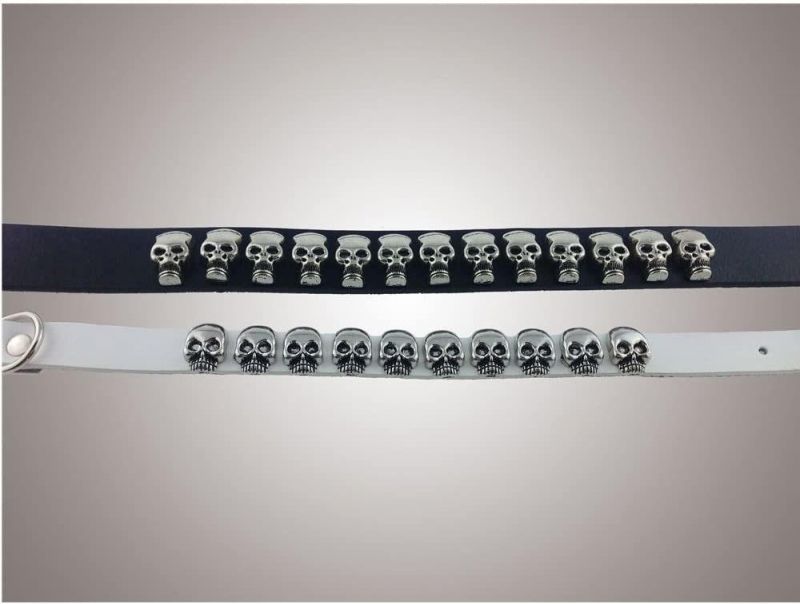 Pet Dog PU Leather Collar with Fashion Cool Skull Studded Adjustable Soft Dog Collar
