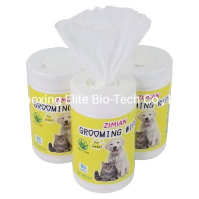 Eco Friendly Moist Cleaning Animal Pet Wet Wipes in Canister Pack
