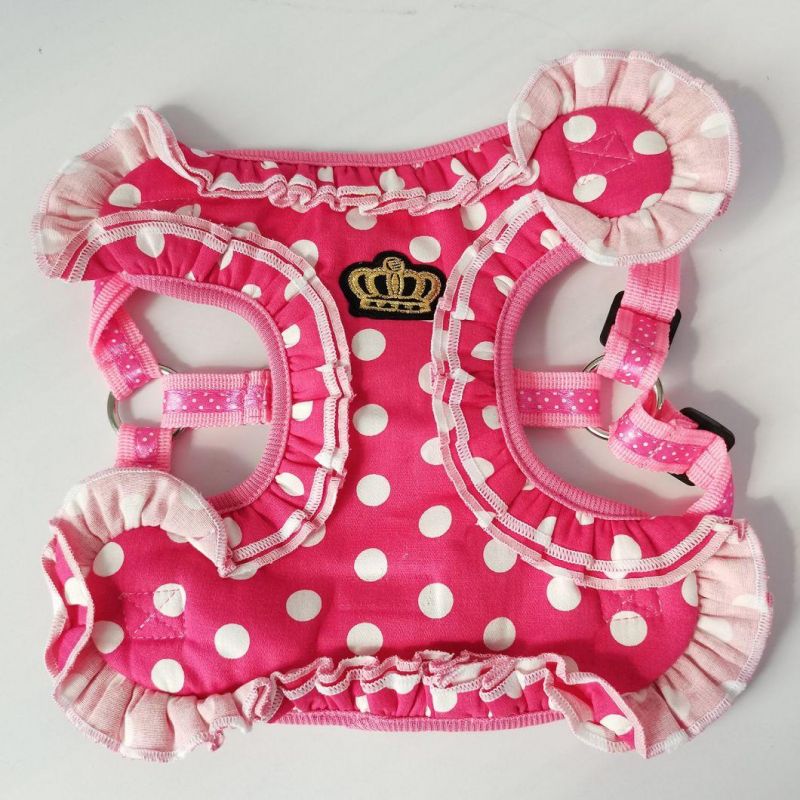 Custom Private Label Designer Dots Print Comfort Breathable Small Cute Dog Harness