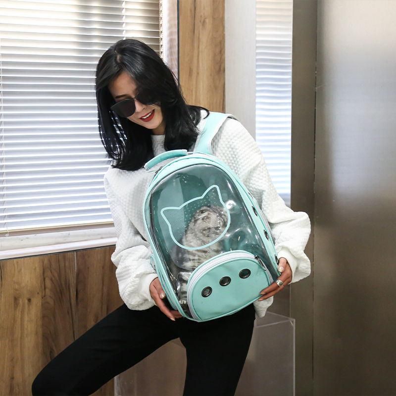 Pet Breathable Backpack Waterproof Transparent Cat Dog Carrier Bag for Travel Outdoor Camping Wbb18615