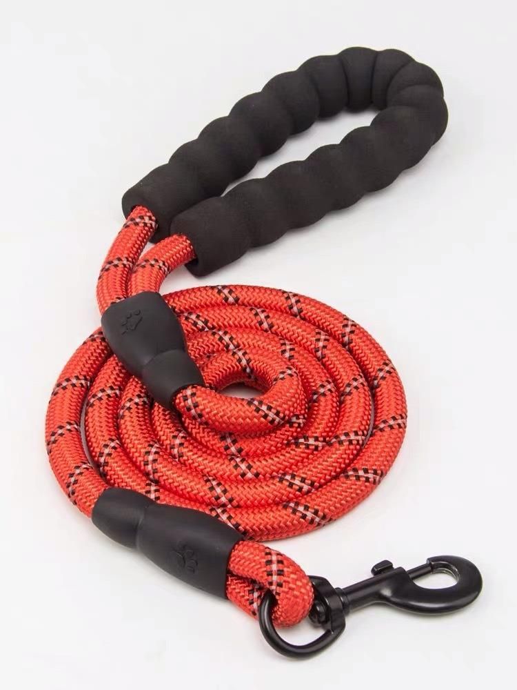 5 FT Strong Dog Nylon Rope Leash with Comfortable Padded Handle Highly Reflective Threads Dog Leashes