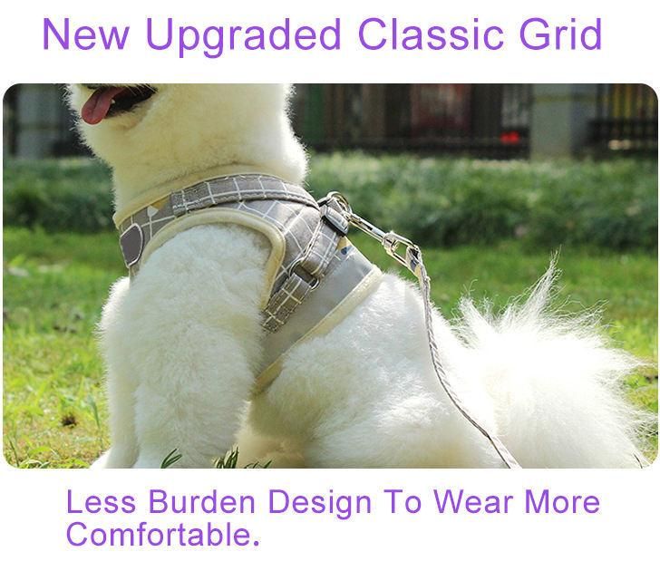 Breathable Cloth Mesh Dog Pet Harness Lead Training Jogging Wear Leash Harness Set