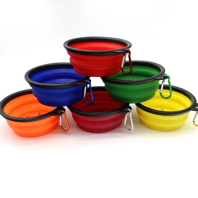 Foldable Dog Pet Travel Food Feeding Bowl Water Dish Portable Silicone Bowl