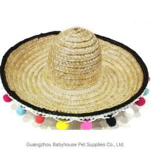 Pet Leisure Dog/Pet Straw Hat Dog Birthday Costume Size L