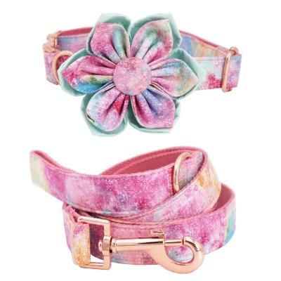 Sample Free Wholesale Custom Pet Dog Leash and Dog Collar with Matching Bowtie