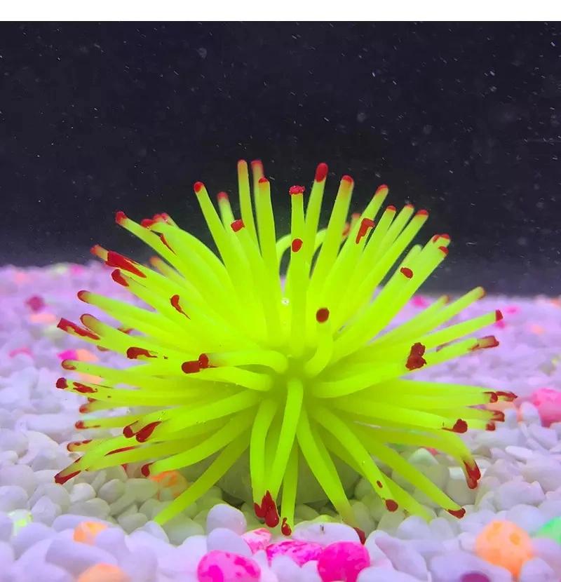 Artificial Coral Aquarium Decoration Silicone Sea Urchin with Sucker