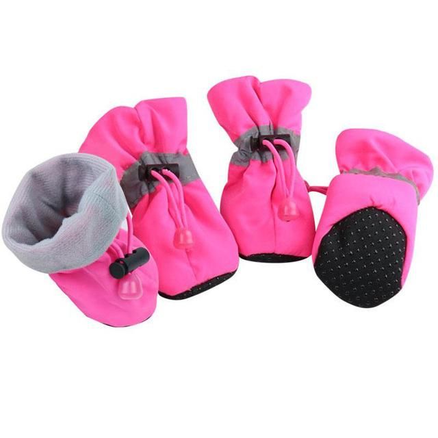 Colourful Pet Supply Coldproof 4 Pieces Whole Sets Pet Shoes