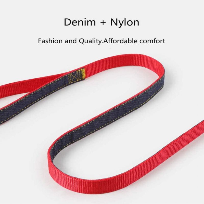 Dog Leash Dog Harness Dog Collar Set Denim Sewing Training Pet Harness Set