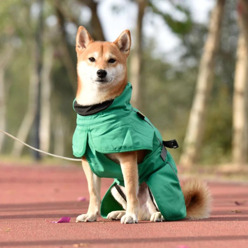 Wholesale Waterproof PU Jacket Pet Apparel Pet Raincoat for Hiking Pet Product