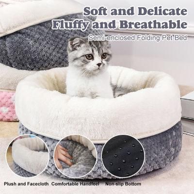 Winter Warm Semi-Enclosed Round Cat Bed Pet Supply