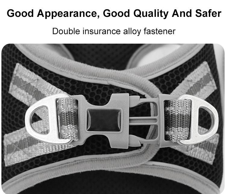 Customized Personalized Printing Reflective, Breathable Adjustable Hands Free Pet Harness