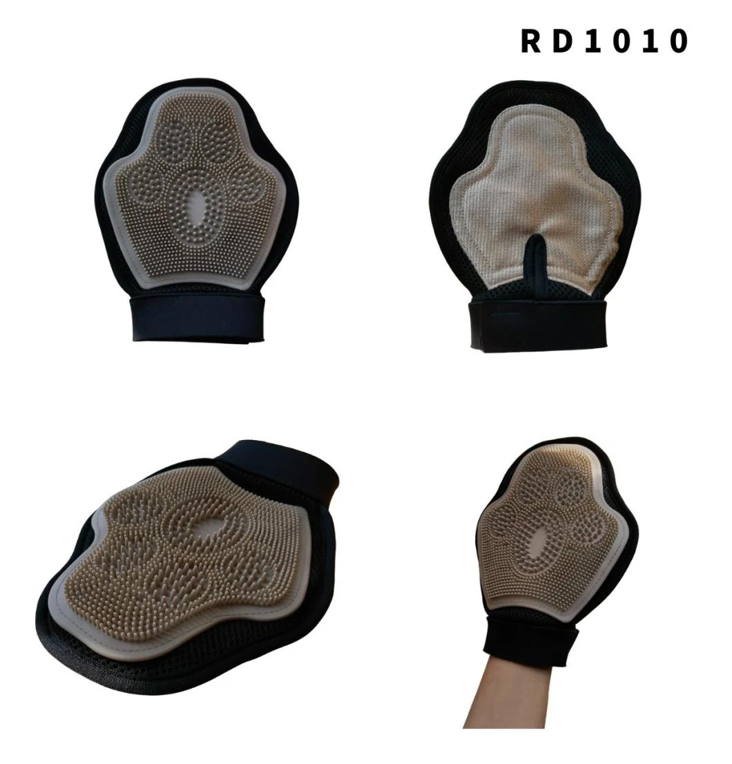 Pet Cleaning Products Dog Grooming Gloves Pet Silicone Massage Gloves Hair Remover Five Finger Design for Dogs Clean Tool Grey-B