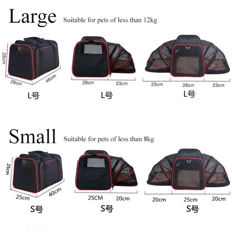 Portable Breathable Airline Approved Cat Carrier Tote Bag Expandable Cat Travel Carrier