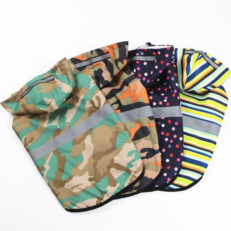 Camouflage Hoodie Reflective Waterproof Raincoat Dog Accessories Apparel Pet Clothes