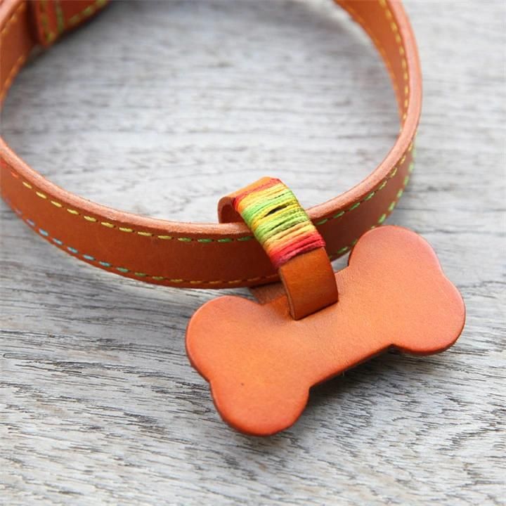 Ea046 Vegetable Tanned Leather Fashion Supplies Pet Collars Blank Customized Puppy Buckle Wide Waterproof Adjustable for Dog Collar Custom Leather