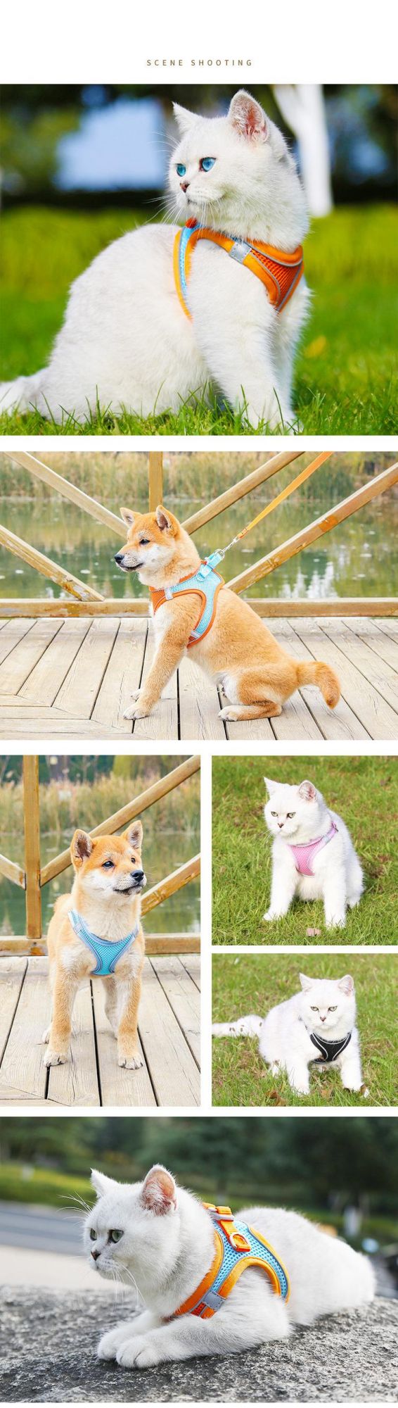 Pet Dog Harness and Leash Set Reflect Adjustable Puppy Harness