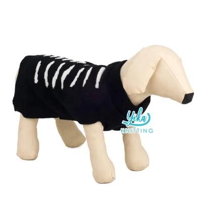 Black Halloween Dog Sweater Bone Design OEM for Surpermarket