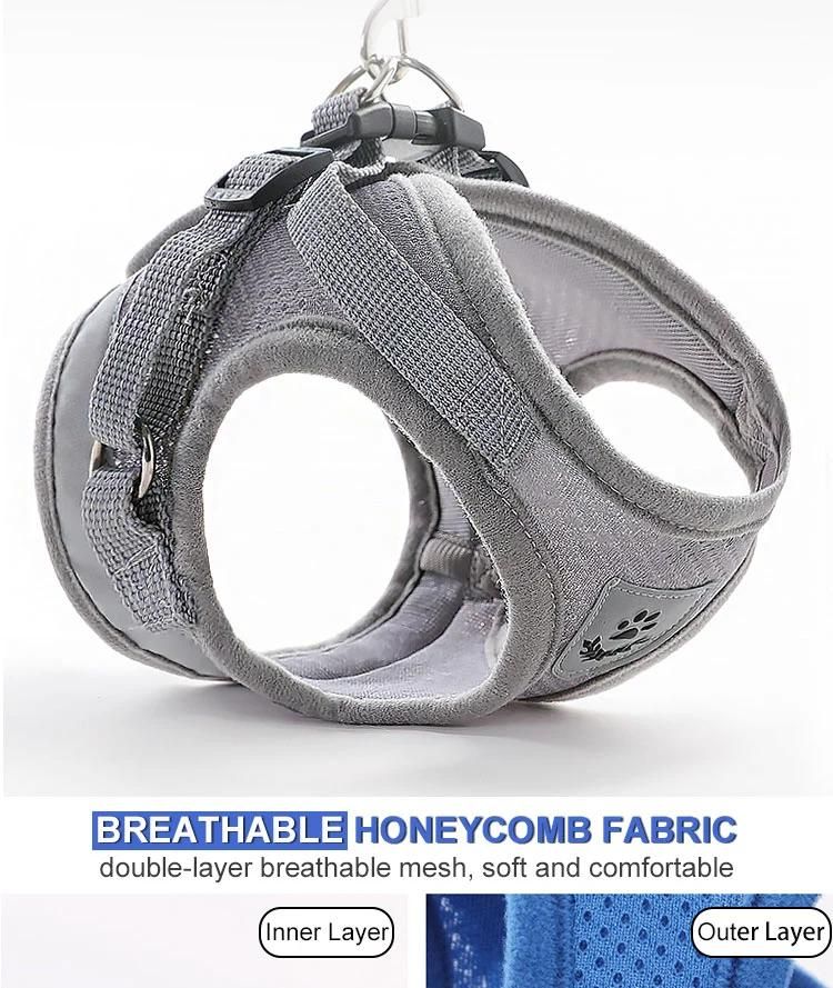 Wholesale 2021 New Pet Dog Harness Fashion Soft Mesh Padded Pets Leash Vest with Rope for Small and Medium Dogs Drop Shipping