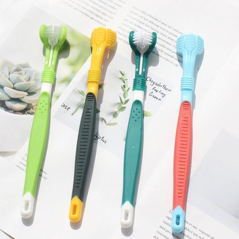 Distinctive 3D Pet Toothbrushes Super Soft Double Sided Pet Toothbrush for Puppy Small Dog and Cat