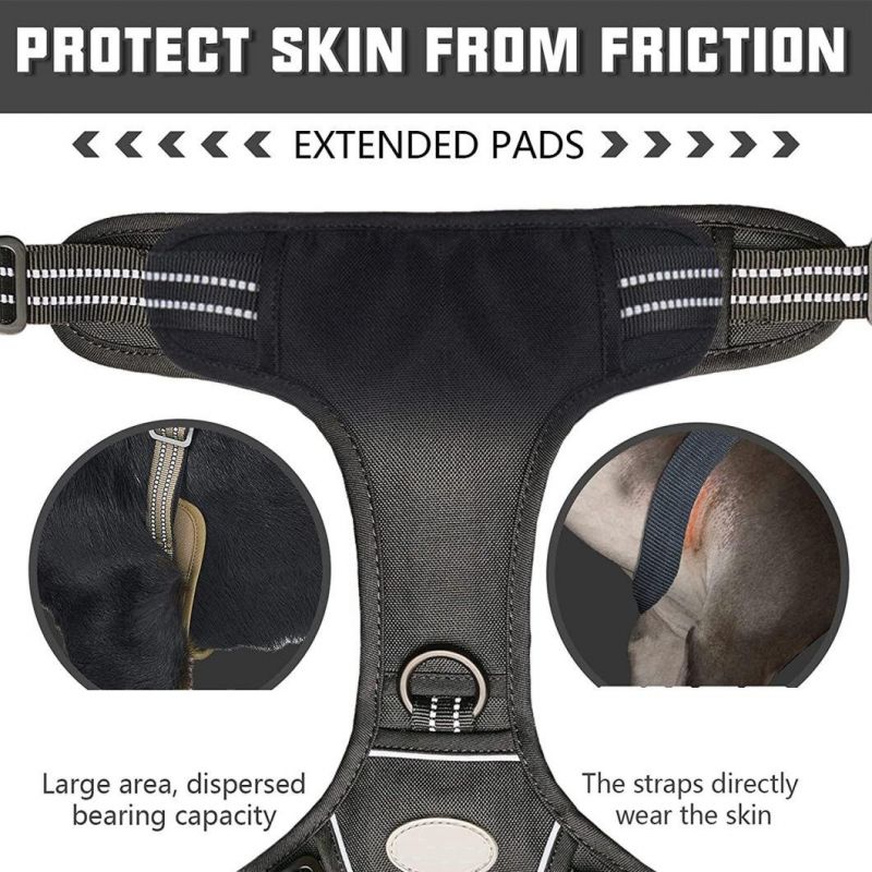 No-Pull Dog Harness for Medium Large Dogs Pet Vest with Vertical Handle Adjustable Reflective Straps