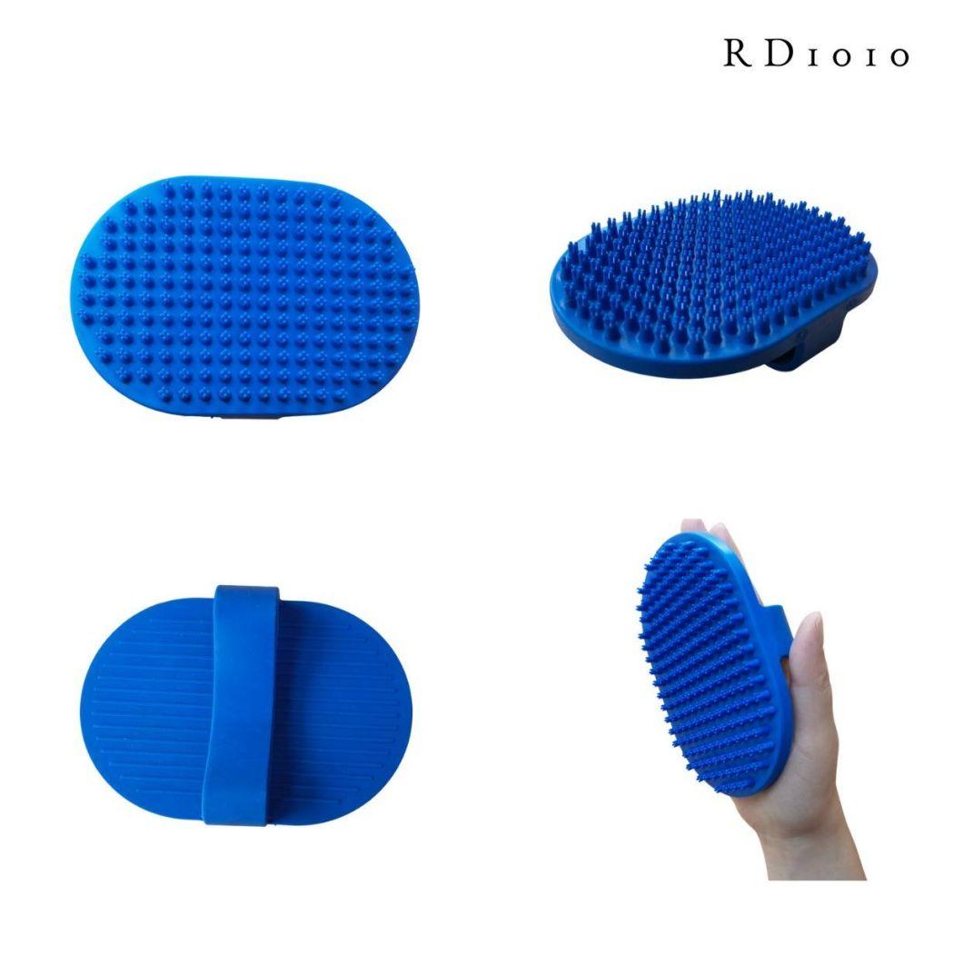 Factory Direct Pet Bath Brush Dog Cat Bath Massage Brush Pet Cleaning Supplies Bath Comb Blue