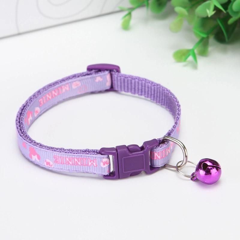 Fashion Cartoon Printed Bow Tie Cat Collar with Bell Adjustable Breakaway Buckle Pet Collar for Dog Cat