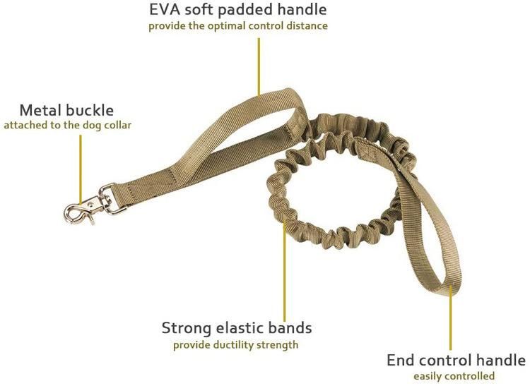 Adjustable Luxury Tactical Harness Service Dog Collar and Leash