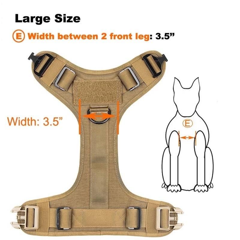 Customized Adjustable Tactical Pet Training Dog Harness with Handle