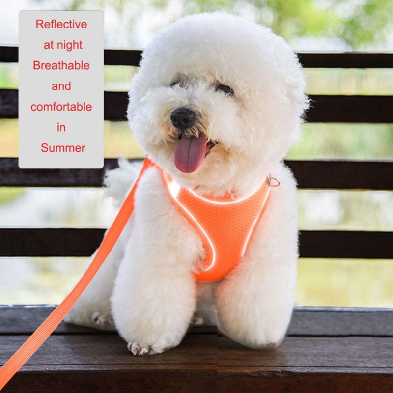 High Reflective Dog Harness Pure Color Pet Harness Pet Leash Set
