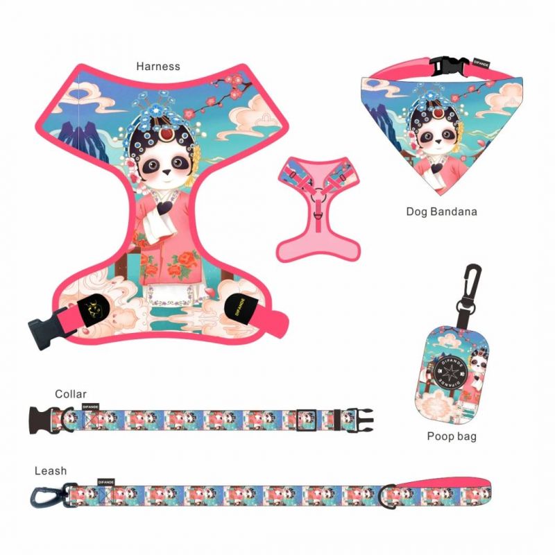 Pet Supplies Dog Leash Set Fabric Dog Collar Custom Dog Harness Leash Bandana Whole Set