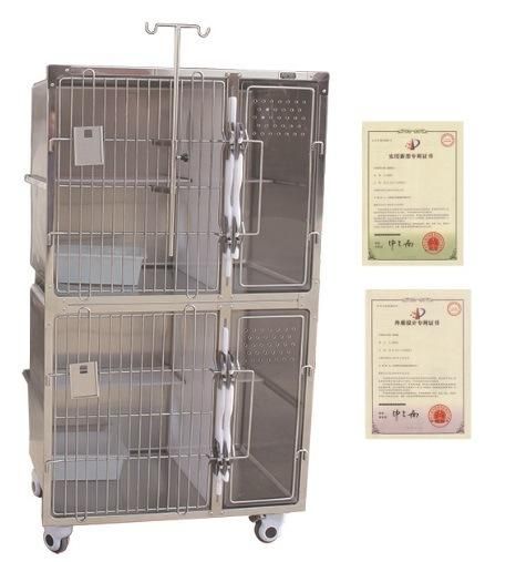 Stainless Steel Vet Clinic Cat Cage Large Luxury Cat Cage 2 Layer Cat Cage