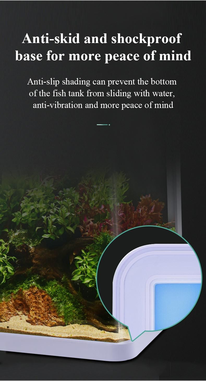 Small Super White Glass Aquarium Fish Tank Living Room Tabletop Creative Lazy Water Tank with Landscape Gold Betta Turtle Tank