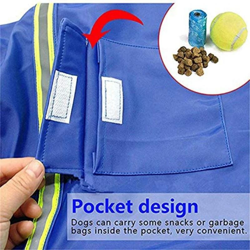 Lightweight Adustable Dog Raincoat Pet Rain Jacket