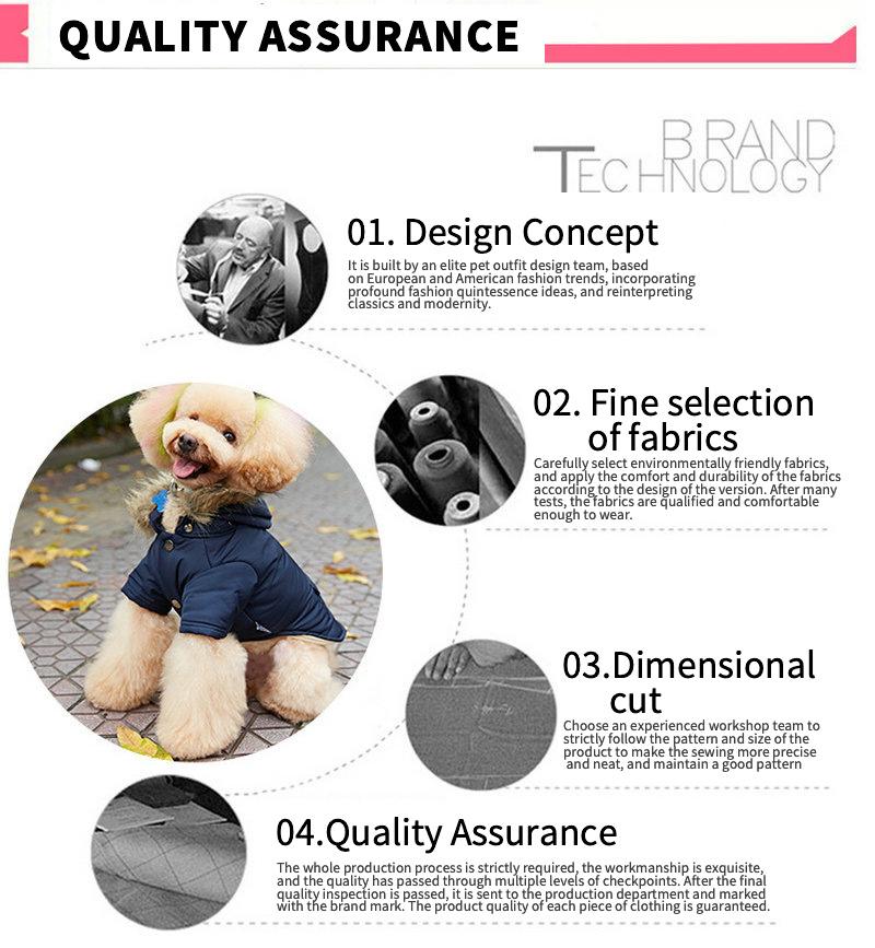 Thicken One Pocket Korean Style Cotton Hoodie Warm Dog Jacket Coat Costume Winter Dog Clothes