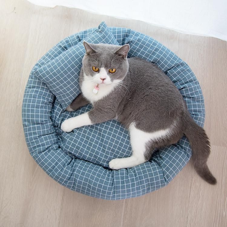 Hot Selling Comfortable Linen Fabric Pet Bed Pet Dog Soft Warm Mat Bed Pad for Dog Cat