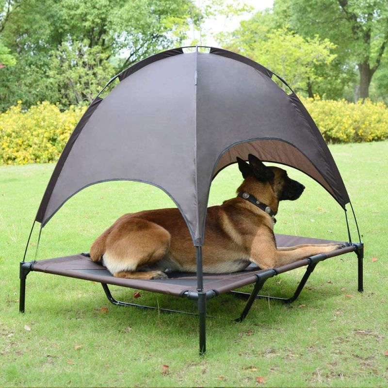 Amazon Hot Sale Pet Outdoor Products Raised Bed Sunshade Portable Dog Camping Bed Pet Tent