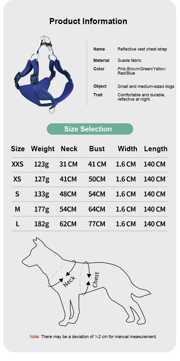 Heavy Duty Simple Solid, Color Adjustable Training Running Explosion-Proof Rushed Puppy Dogs Harness