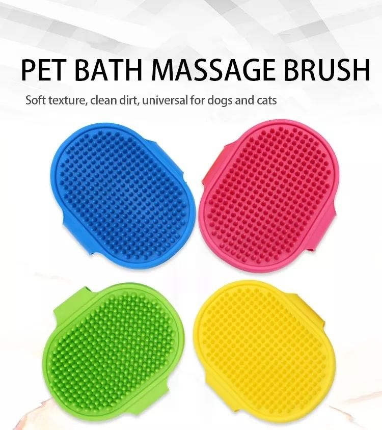 Factory Wholesale Cheap Rubber Dog Bath Brush Pet Bath Comb Pet Cat Dog Grooming Massage Bath Brush