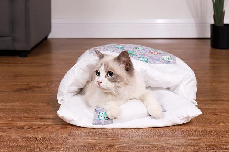 Washable Dog Cat Bed Cat Sleeping Bag Nest Mat Winter Warm Cat House Small Pet Bed