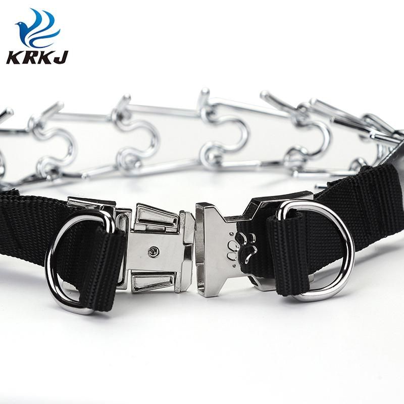 Adjustable and Removable Quality Metal Dog Training Spike Collar Necklace with Buckle