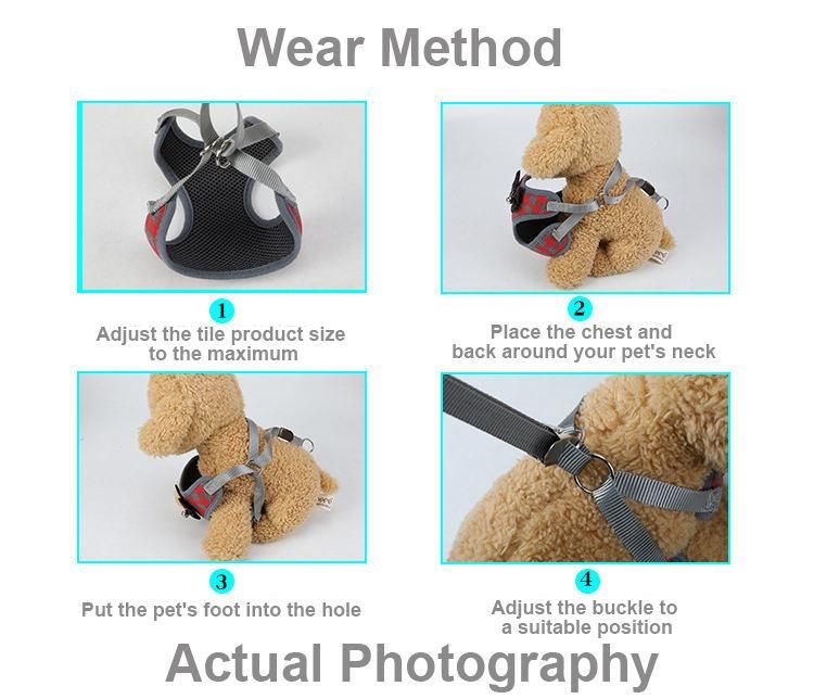 Cheap Lovable Medium Large, Pet Bowknot Design Nylon Mesh Dog Harness//