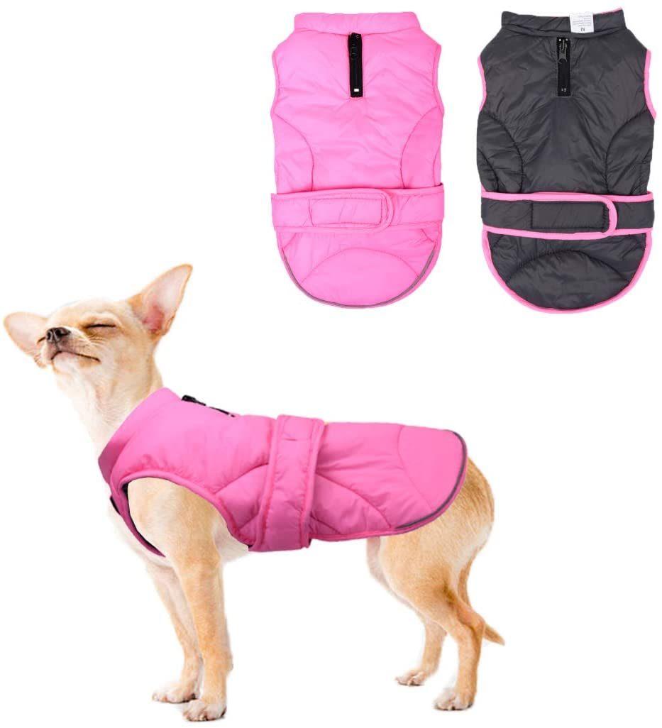 Dog Down Coat Waterproof Windproof Reversible Dog Winter Coat