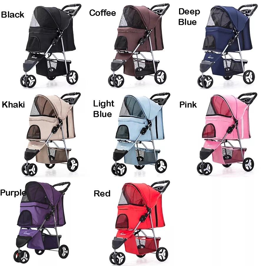 Dog Stroller Cat Cart Carrier 3 Wheels Large Detachable Pet Stroller for Dog